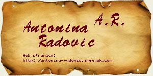 Antonina Radović vizit kartica
